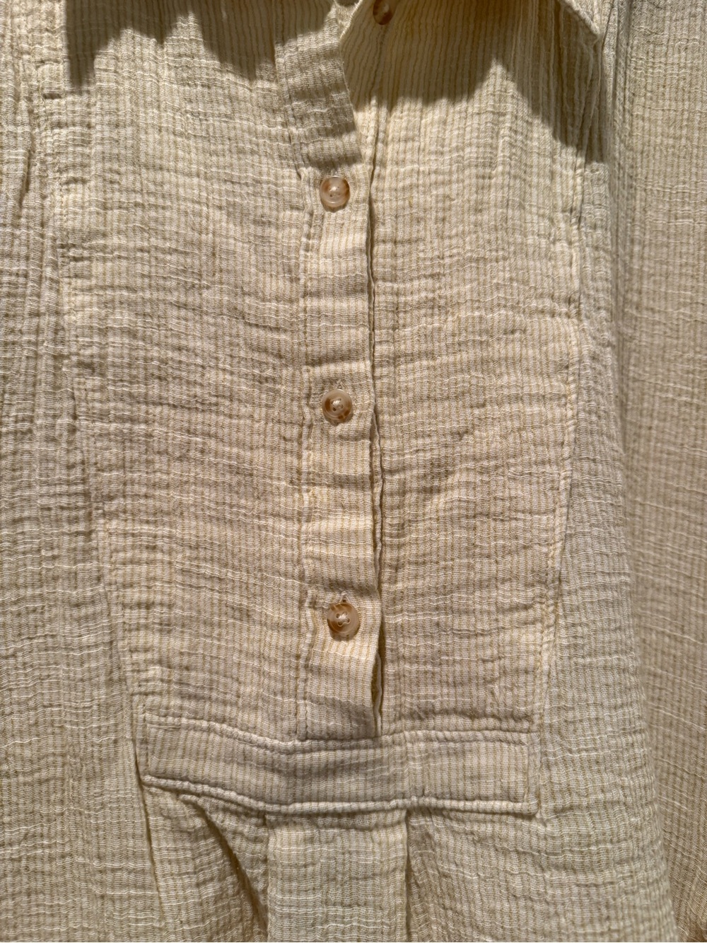 Anthropologie Cream Button-Placket Gauze Tunic with button details - Picture 4 of 7